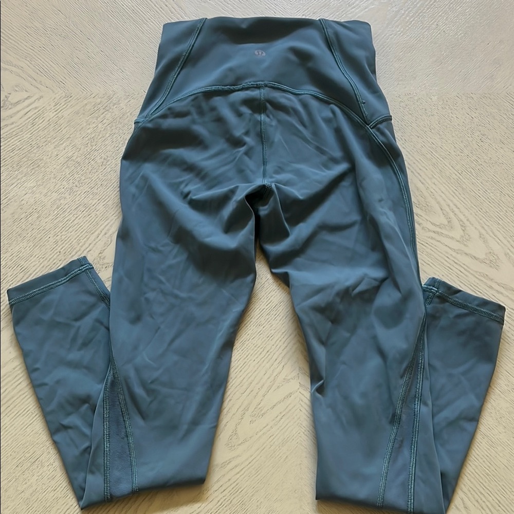 Lululemon Blue Mesh Detail Leggings